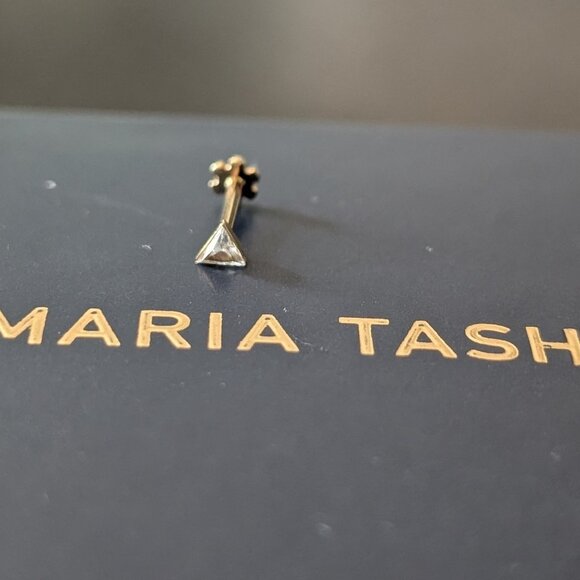 ***SOLD*** Maria Tash YG Invisible Set Triangle Diamond Threaded Earring 3mm - Picture 3 of 9